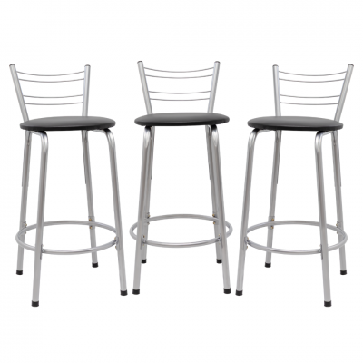 Banqueta Flórida Estrutura Prata 60cm Toda Desmontada kit 3 - Itagold