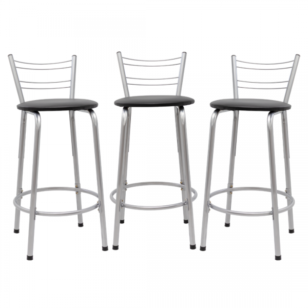 Banqueta Flórida Estrutura Prata 60cm Toda Desmontada kit 3 - Itagold