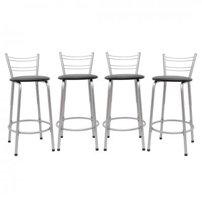Banqueta Flórida Estrutura Prata 60cm Toda Desmontada kit 4 - Itagold
