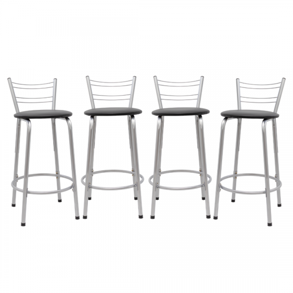 Banqueta Flórida Estrutura Prata 60cm Toda Desmontada kit 4 - Itagold