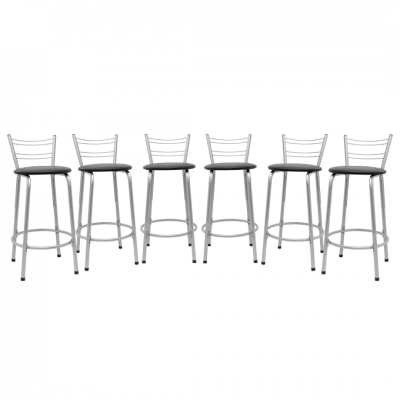 Banqueta Flórida Estrutura Prata 60cm Toda Desmontada kit 6 - Itagold