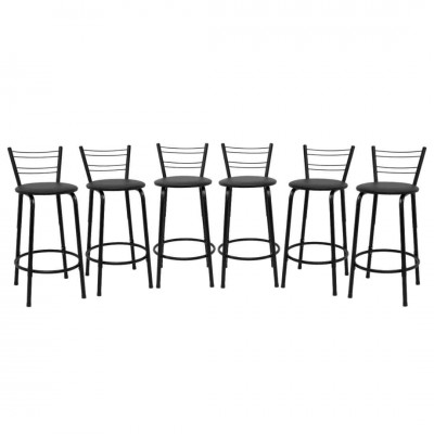 Banqueta Flórida Estrutura Preta 60cm Toda Desmontada kit 6 - Itagold
