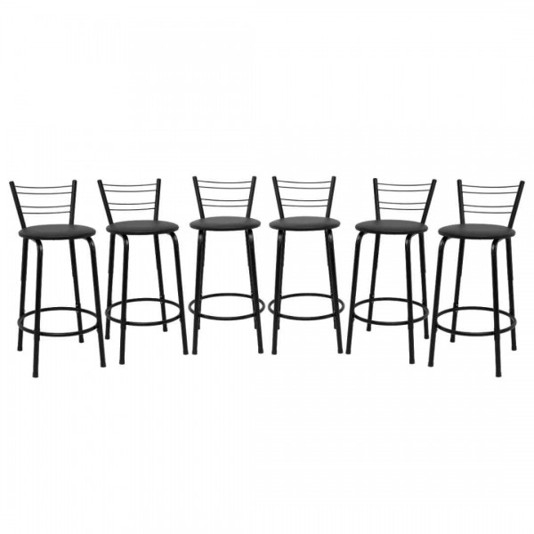 Banqueta Flórida Estrutura Preta 60cm Toda Desmontada kit 6 - Itagold