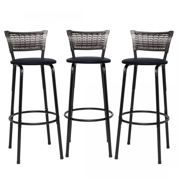 Banqueta Cyber Estrutura Preto Junco Degrade Alta 70 Toda Desmontada kit 3 - Itagold