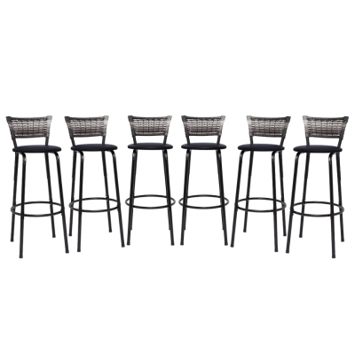 Banqueta Cyber Estrutura Preto Junco Degrade Alta 70 Toda Desmontada kit 6 - Itagold