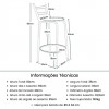 Banqueta Flórida Estrutura Preta 60cm Toda Desmontada kit 2 - Itagold