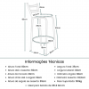 Banqueta Flórida Estrutura Prata 60cm Toda Desmontada kit 6 - Itagold