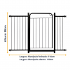 Portão Pet Grade Segurança Cercado Cão Bebê 70x80 Com 1 Extensor de 15cm + 1 Extensor de 30cm Itagold