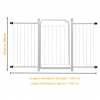 Portão Pet Grade Segurança Cercado Cão Bebê 70x80 Com 2 Extensor de 30cm + 1 Extensor de 05cm Itagold