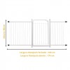 Portão Pet Grade Segurança Cercado Cão Bebê 70x80 Com 2 Extensor de 40cm + 1 Extensor de 20cm Itagold