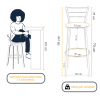 Kit 6 Banquetas Atlanta Estrutura Cromada Alta Montada 70cm - Itagold