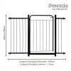 Portão Pet Grade Segurança Cercado Cão Bebê 70x80 Com 1 Extensor de 10cm + 1 Extensor de 30cm Itagold