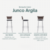 Banqueta Cyber Estrutura Prata Junco Argila Alta 70 Toda Desmontada Kit 3 - Itagold