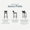 Banqueta Cyber Estrutura Preta Junco Preto 60cm Toda Desmontada Kit 2 - Itagold