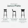 Banqueta Cyber Estrutura Preto Junco Preto Alta Toda Desmontada kit 6 - Itagold