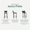 Banqueta Cyber Estrutura Preta Junco Preto 60cm Toda Desmontada Kit 4 - Itagold
