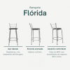 Banqueta Flórida Estrutura Prata 60cm Toda Desmontada kit 4 - Itagold