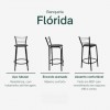 Banqueta Flórida Estrutura Preta 60cm Toda Desmontada kit 4 - Itagold