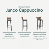 Banqueta Cyber Estrutura Preta Junco Cappuccino Alta 80cm Toda Desmontada Kit 4 - Itagold