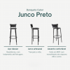Banqueta Cyber Estrutura Preta Junco Preto Alta 80cm Toda Desmontada Kit 6 - Itagold