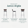 Banqueta Cyber Estrutura Prata Junco Argila Alta Toda Desmontada kit 2 - Itagold
