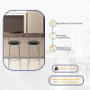 Kit 2 Banquetas Atlanta Estrutura Cromada Alta Montada 70cm - Itagold