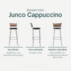 Banqueta Cyber Estrutura Prata Junco Cappuccino Alta Toda Desmontada kit 2 - Itagold