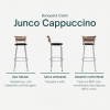Banqueta Cyber Estrutura Prata Junco Cappuccino Alta Toda Desmontada kit 6 - Itagold