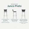 Banqueta Cyber Estrutura Prata Junco Preto Alta 70 Toda Desmontada Kit 2 - Itagold