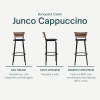 Banqueta Cyber Estrutura Preta Junco Capuccino Alta Toda Desmontada Kit 2 - Itagold