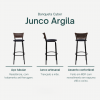 Banqueta Cyber Estrutura Preto Junco Argila Alta 70 Toda Desmontada Kit 2 -Itagold