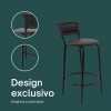 Banqueta Cyber Estrutura Preta Junco Preto 60cm Toda Desmontada Kit 2 - Itagold