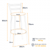 Banqueta Flórida Estrutura Cobre Alta 70cm Toda Desmontada kit 2 - Itagold