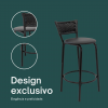 Banqueta Cyber Estrutura Preta Junco Preto 60cm Toda Desmontada Kit 3 - Itagold