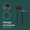 Banqueta Cyber Estrutura Preta Junco Preto 60cm Toda Desmontada Kit 6 - Itagold