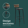 Banqueta Cyber Estrutura Preta Junco Cappuccino Alta 80cm Toda Desmontada Kit 3 - Itagold