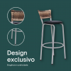 Banqueta Cyber Estrutura Prata Junco Cappuccino Alta Toda Desmontada kit 6 - Itagold