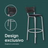 Banqueta Cyber Estrutura Prata Junco Preto Alta 70 Toda Desmontada Kit 2 - Itagold