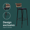 Banqueta Cyber Estrutura Preta Junco Cappuccino Alta Toda Desmontada kit 4 - Itagold