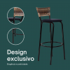 Banqueta Cyber Estrutura Preto Junco Cappuccino Alta Toda Desmontada kit 3 - Itagold
