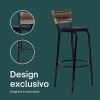 Banqueta Cyber Estrutura Preto Junco Cappuccino Alta Toda Desmontada kit 5 - Itagold