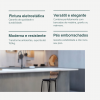Banqueta Cyber Estrutura Preto Junco Cappuccino Alta Toda Desmontada kit 3 - Itagold