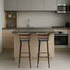 Banqueta Cyber Estrutura Preta Junco Cappuccino Alta 80cm Toda Desmontada Kit 2 - Itagold