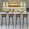 Banqueta Cyber Estrutura Preta Junco Cappuccino Alta 80cm Toda Desmontada Kit 4 - Itagold