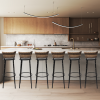 Banqueta Cyber Estrutura Preta Junco Cappuccino Alta 80cm Toda Desmontada Kit 6 - Itagold