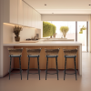 Banqueta Cyber Estrutura Preta Junco Cappuccino 60cm Toda Desmontada Kit 4 - Itagold