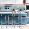 Banqueta Cyber Estrutura Preto Junco Cappuccino Alta Toda Desmontada kit 5 - Itagold