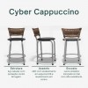 Banqueta Cyber Estrutura Prata Junco Capuccino Baixa 45 Desmontada Kit 2 - Itagold