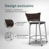 Banqueta Cyber Estrutura Prata Junco Argila Baixa 45 Desmontada Kit 4 - Itagold